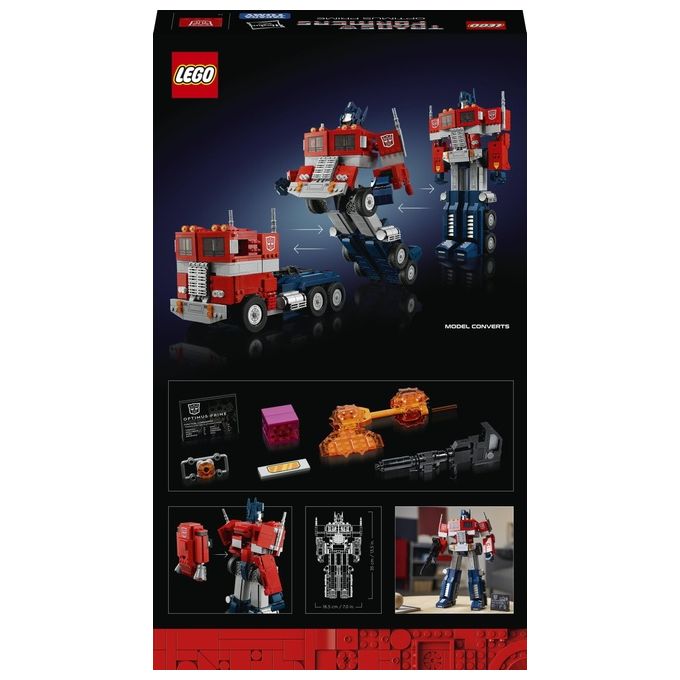 LEGO Icons Optimus Prime, Modellino da Costruire 2 in 1 del Leader dei Transformers, Set da Collezione per Adulti, 10302