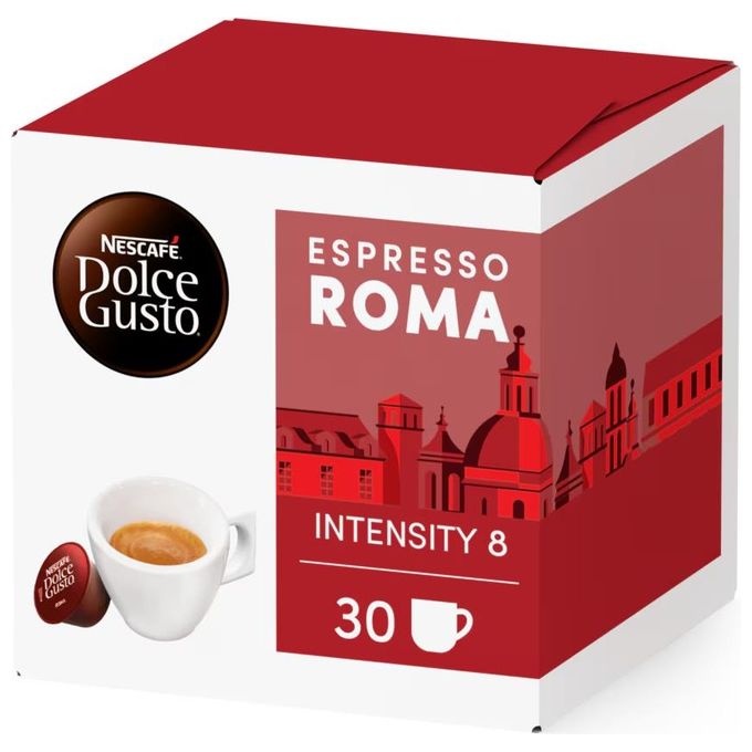 Nescafe Capsule Dolce Gusto Espresso Roma Confezione da 30 Pezzi per un Caffe' Autentico e Cremoso