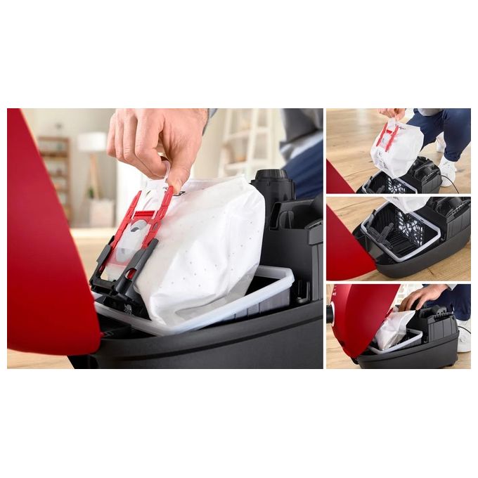 Bosch BGB41PET1 Serie 4 Aspirapolvere con Sacco a Traino Potenza 600 Watt Capacita' 4 Litri ProAnimal colore Rosso