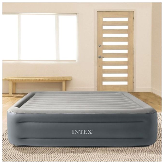 Intex 64126ND Materasso Dura-Beam Essential Rest Matrimoniale con Pompa Elettrica Incorporata 152x203x46 cm Single Matrimoniale Versione 2023