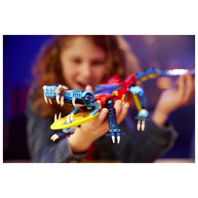 LEGO DREAMZzz 71458 Auto-Coccodrillo, Giocattolo 2in1 da Monster Truck a Macchina-Animale con Jayden e il Cacciatore Notturno