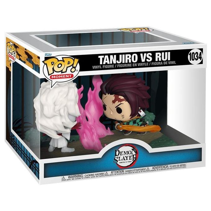 Funko 49009 Pop! Moments Figura da Collezione Tanjiro vs Rui in Vinile Altezza 14 cm con Confezione con Finestra per Esposizione colore Nero