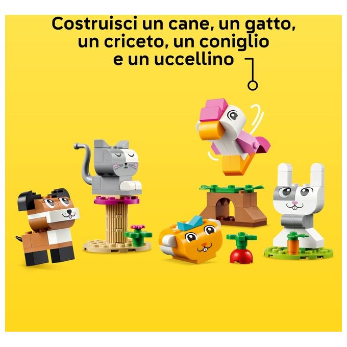 LEGO Classic 11034 Animali Domestici Creativi, Giocattolo per Bambini di 5+ Anni per Costruire Cane, Gatto e Altri Animali