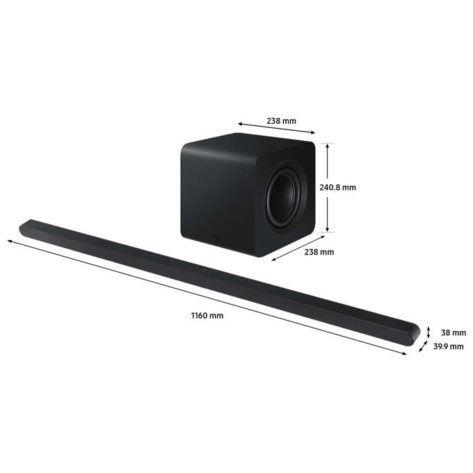 Samsung Soundbar HW-S800D, 3.1.2 Canali, Dolby Atmos, Subwoofer Wireless, Titan Black