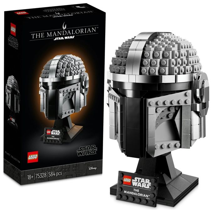 LEGO Star Wars 75328 Casco del Mandaloriano, Elmo da Collezione, Regalo per Adulti da Esposizione di Guerre Stellari