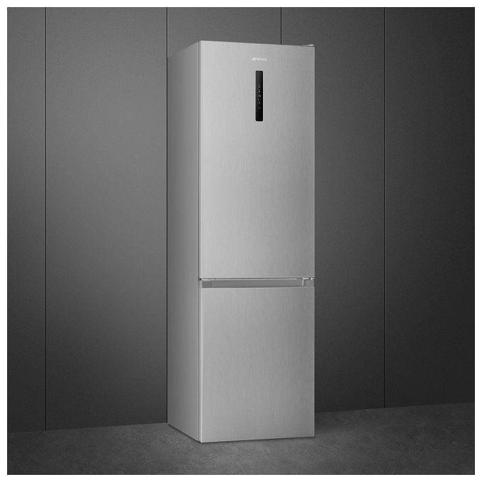 Smeg RC18XDNE – Frigorifero Combinato 300 L, Total No Frost + MultiFlow + Display, ( 185 × 60 × 65 cm), Inox
