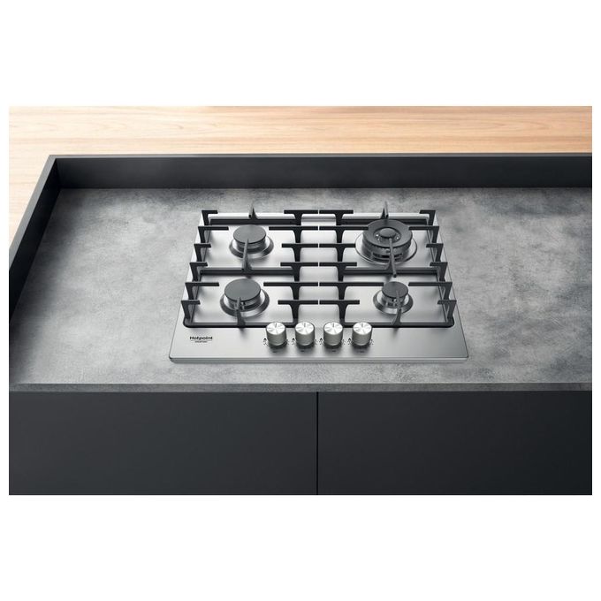 Hotpoint PPH 60G DF-IX Piano Cottura a Gas 4 Zone 59 cm Inox