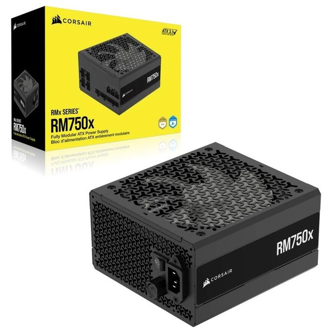 CORSAIR RM750x Alimentatore ATX a Basso Rumore Completamente Modulare - Compatibile con ATX 3.1 - Supporto PCIe 5.1 - Efficienza Cybenetics Gold - Connettore Nativo 12V-2x6 - Nero