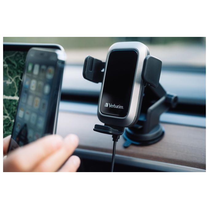 Verbatim Fast Qi Fast Wireless Car Caricabatterie USB-C 15W FWC-03 Pro