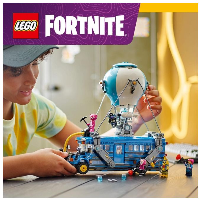 Lego 77073 Fortnite Bus della Battaglia Set da Costruzione 954 pezzi con 9 Minifigure eta' 10+