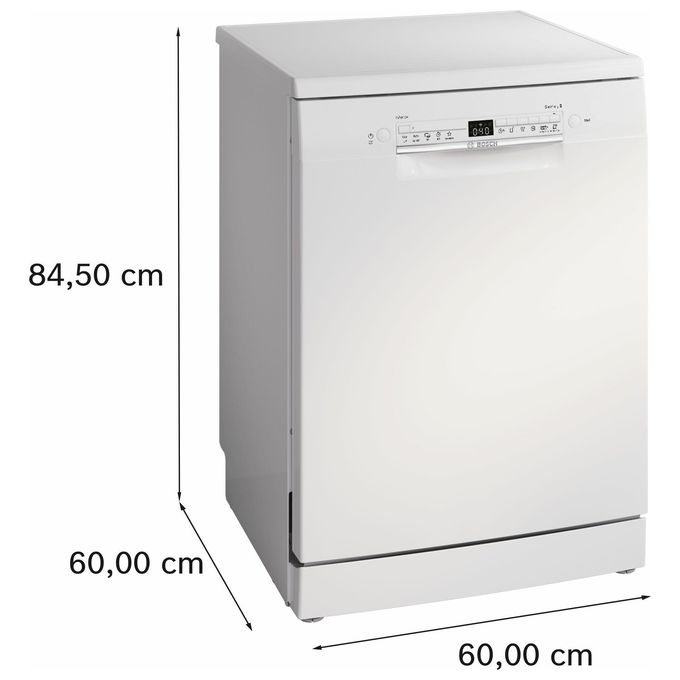 Bosch Serie 2 SMS2HTW02E Lavastoviglie a libera installazione con top removibile 13 coperti Classe D Rumorosita' 46 dB 5 programmi Home Connect 60 cm Bianco