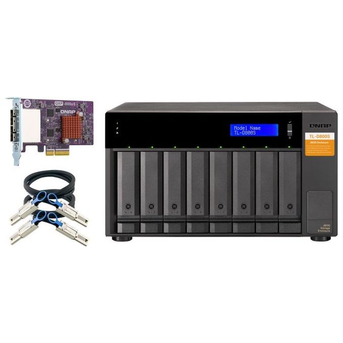 Qnap TL-D800S Contenitore di Unita' di Archiviazione 2.5-3.5'' Enclosure Hdd-Ssd Nero-Grigio