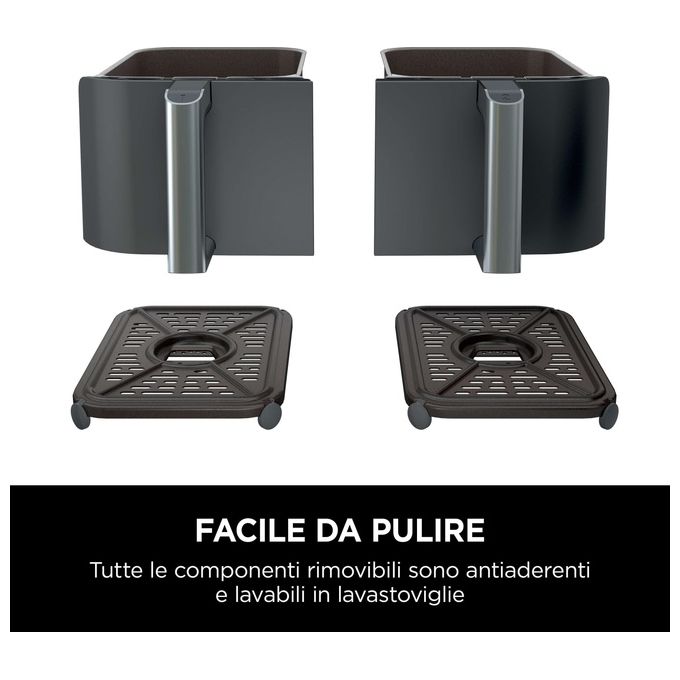 Ninja AF400EU Friggitrice ad Aria Calda Doppia 9.5 Litri Indipendente 2470W Nero