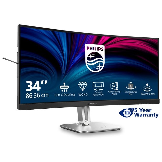 Philips 5000 series 34B2U5600C-00 Monitor PC 34'' 3440x1440 Pixel Dual QHD LCD Grigio