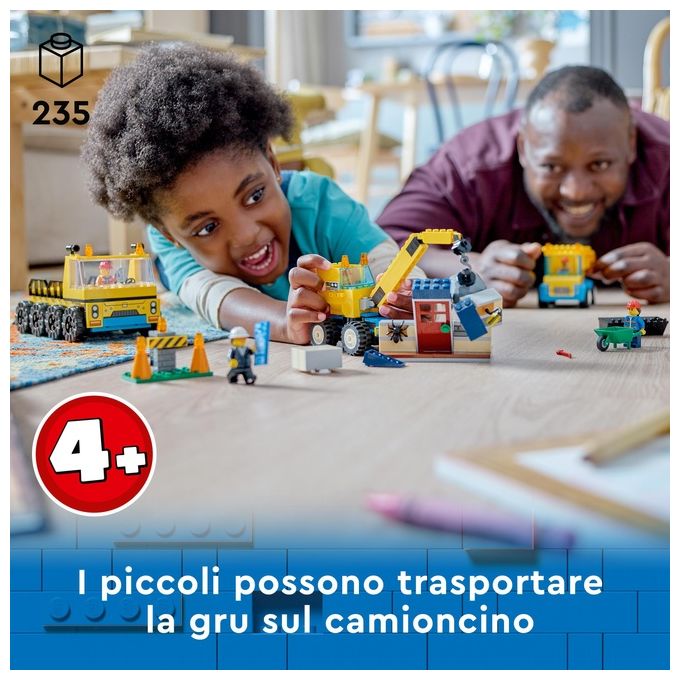 LEGO City 60391 Camion da Cantiere e Gru con Palla da Demolizione, Set con Veicoli Giocattolo, Giochi Educativi per Bambini 4+