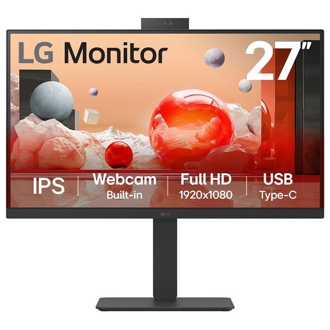 LG Monitor 27BA850 27'' led ips 100hz 16:9 Full HD 5ms 250 cdm Webcam Pivot Usb-c Dock Dp-hdmi Multimediale