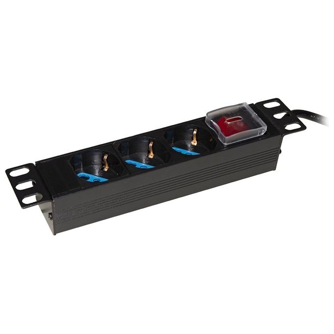 Link Multipresa 3 Prese Ita-Schuko per Armadi 10'' con Cavo Spina Italiana e Interruttore