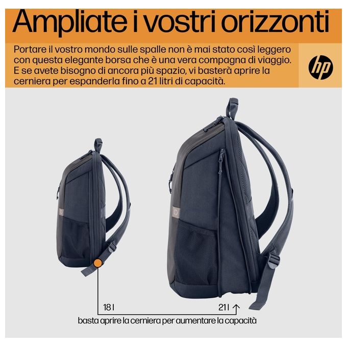HP Zaino per Laptop da 15.6'' Travel 18 Litri Iron Grey