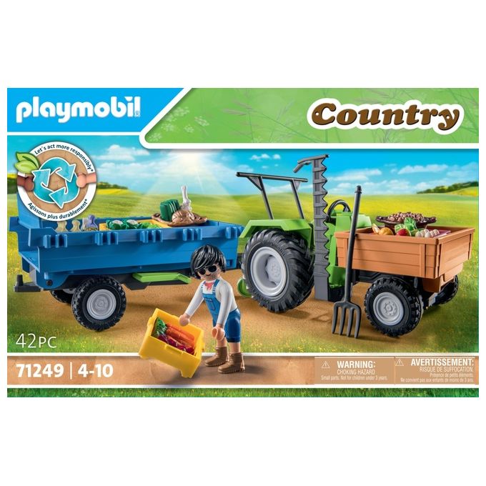 Playmobil Country Trattore con Rimorchio
