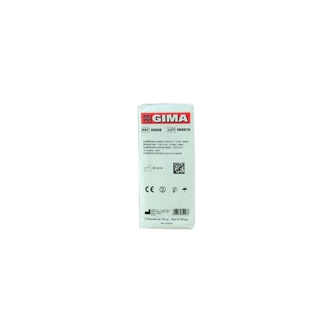 Compressa Garza 7,5X7,5Cm Cotone - 10 Pacchi Da 100 1000 pz. (10 conf. da 100 pz.)