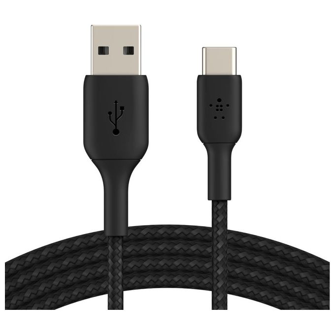 Belkin Boost Charge Cavo Usb-C Intrecciato Usb-C-Usb-A Cavo 15cm Rivestito Nero