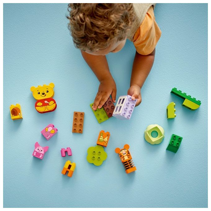LEGO DUPLO - Disney Festa di Compleanno di Winnie the Pooh - Giocattolo Educativo con Personaggi con Doppio Volto e Casa sull'Albero Giochi Didattici per Bambini e Bambine da 18 Mesi in su - 10457