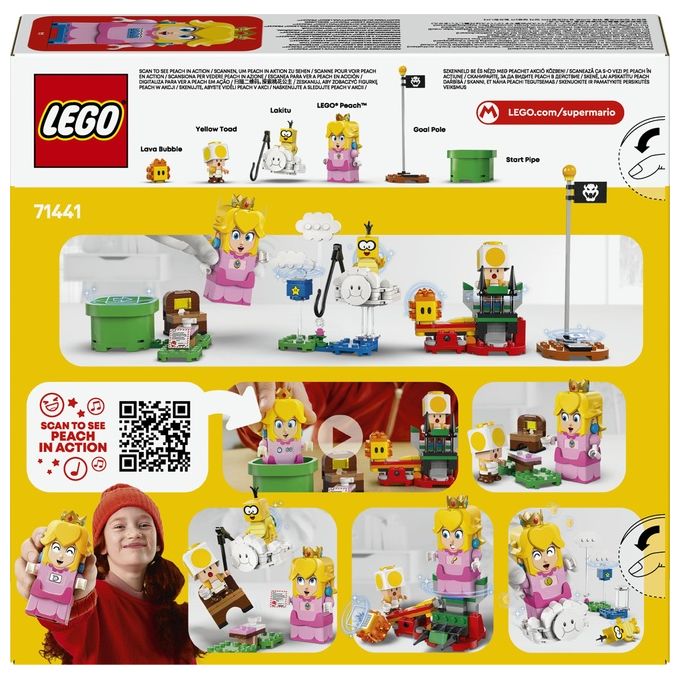 Lego Super Mario Avventure di Peach Interattiva Giocattolo con 4 Personaggi Nintendo tra cui la Principessa e un Toad Giallo