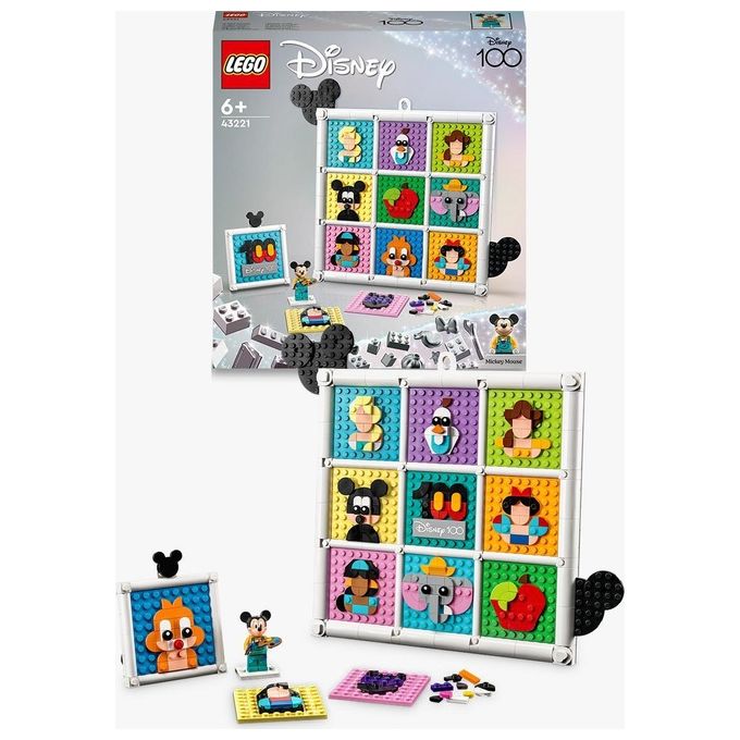 LEGO Disney 43221 100 Anni di Icone Disney, Set Arti e Mestieri con Personaggi, 72 Mosaici da Creare e Minifigure di Topolino