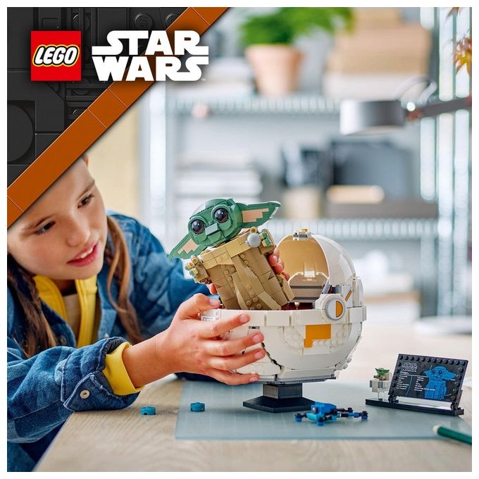 LEGO 75403 Star Wars Grogu con Carrozzina Hover 1048 pezzi con minifigure e accessori colore Nero