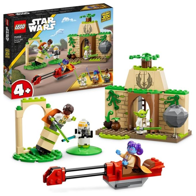 LEGO Star Wars 75358 – Tempio Jedi su Tenoo, Set da Costruzione 124 Pezzi con Maestro Yoda, Lys Solay, Kai Brightstar, Droide T-10 e Speeder Bike, Eta' 4+