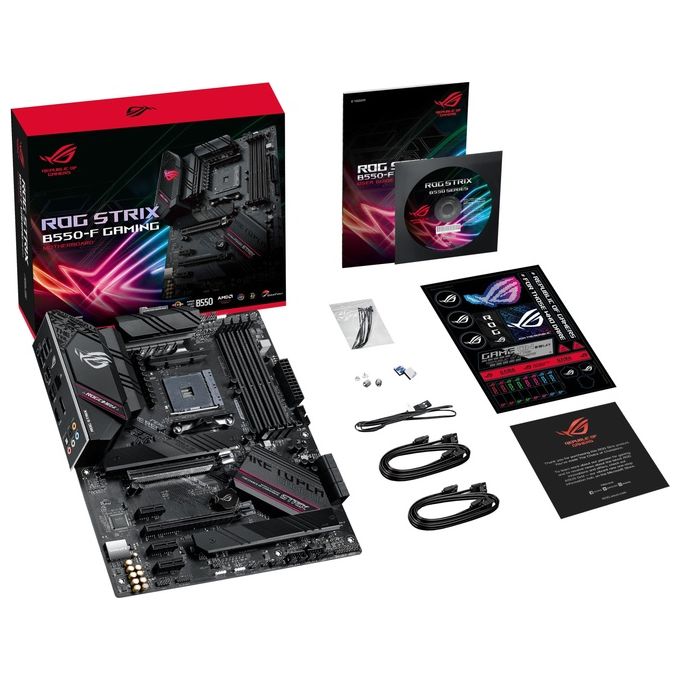 ASUS SCHEDA MADRE GAMING AMD B550 ATX CON PCIE 4.0, STADI DI ALIMENTAZIONE IN TEAM, ETHERNET INTEL 2.5GB, 2xM.2 CON DISSIPATORI DI CALORE, SATA 6 GBPS, USB 3.2 GEN 2 E ILLUMINAZIONE RGB AURA SYNC