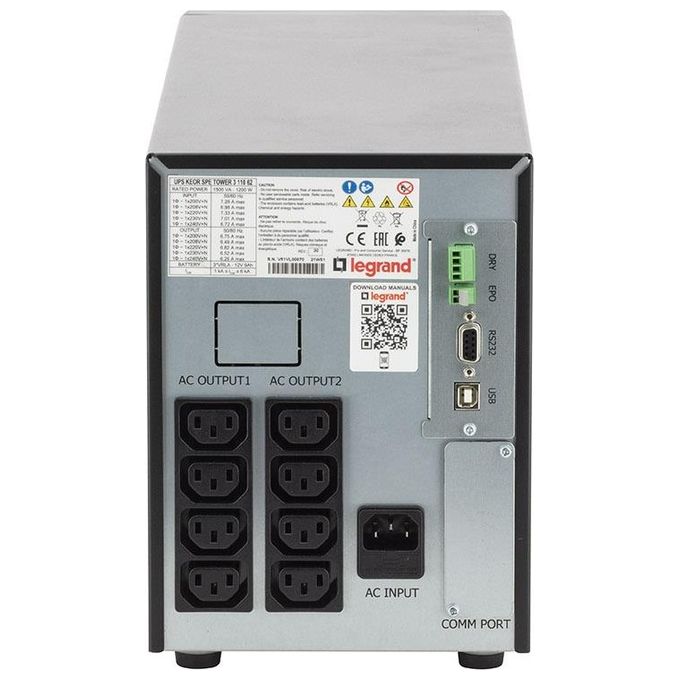 Legrand LG-311062 Keor ASI SPE Tower 1.5KVA a Linea Interattiva 1.5 kVA 1200W 8 Prese AC