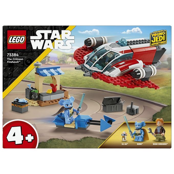LEGO Star Wars 75384 The Crimson Firehawk, Starter Set con Astronave Giocattolo, Speeder Bike e 3 Personaggi, Regalo Bambini 4+