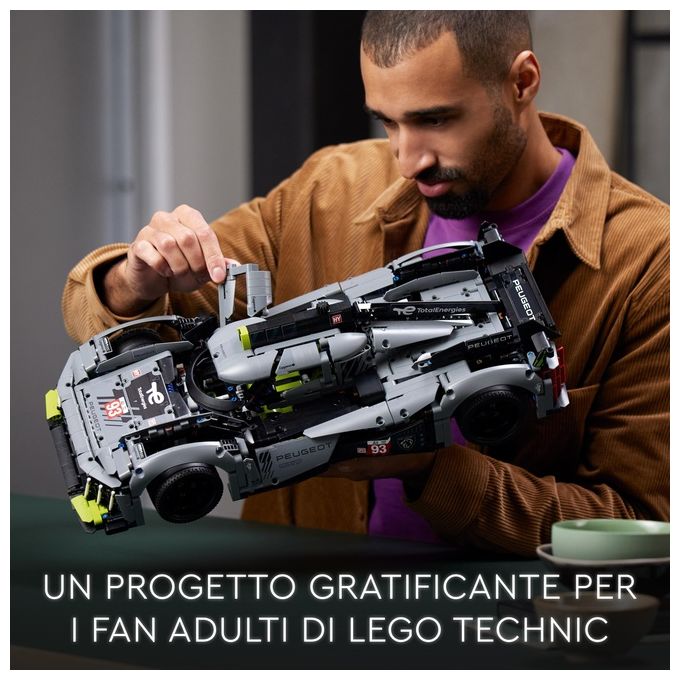 LEGO Technic 42156 PEUGEOT 9X8 24H Le Mans Hybrid Hypercar, Modellino di Auto da Corsa per Adulti Scala 1:10, Set da Collezione