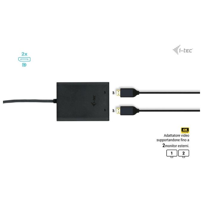 I-tec Usb-C Dual 4k-60hz Single 8k-30hz Dp Video Adapter