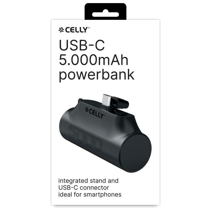 Celly PowerBank Compact Usb-C 5000mAh Nero