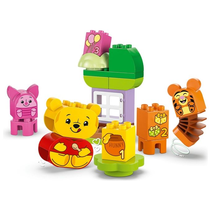 LEGO DUPLO - Disney Festa di Compleanno di Winnie the Pooh - Giocattolo Educativo con Personaggi con Doppio Volto e Casa sull'Albero Giochi Didattici per Bambini e Bambine da 18 Mesi in su - 10457