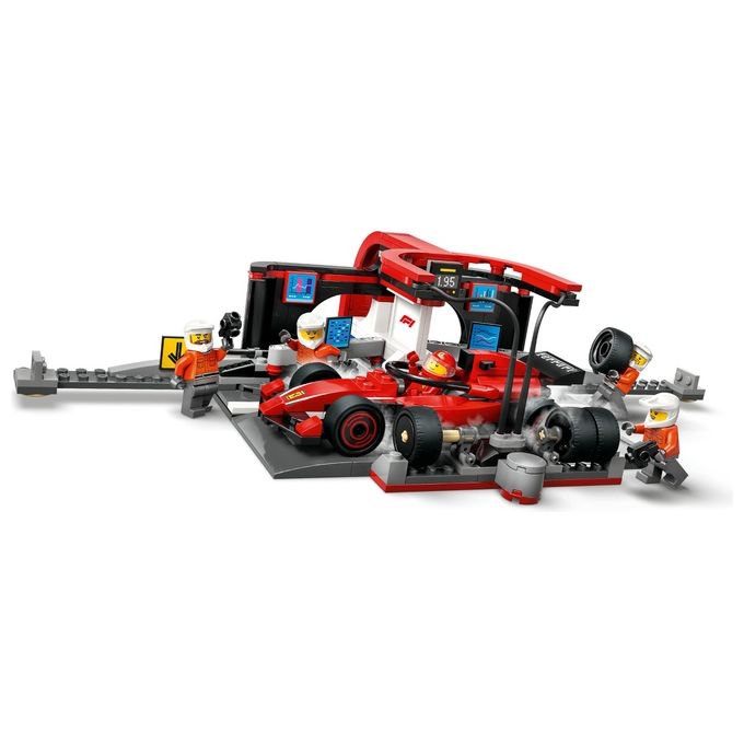 Lego 60443 City Formula 1 Set da Costruzione Pit Stop e Meccanici con Monoposto Ferrari F1 322 Pezzi 5 Minifigure eta' 6+