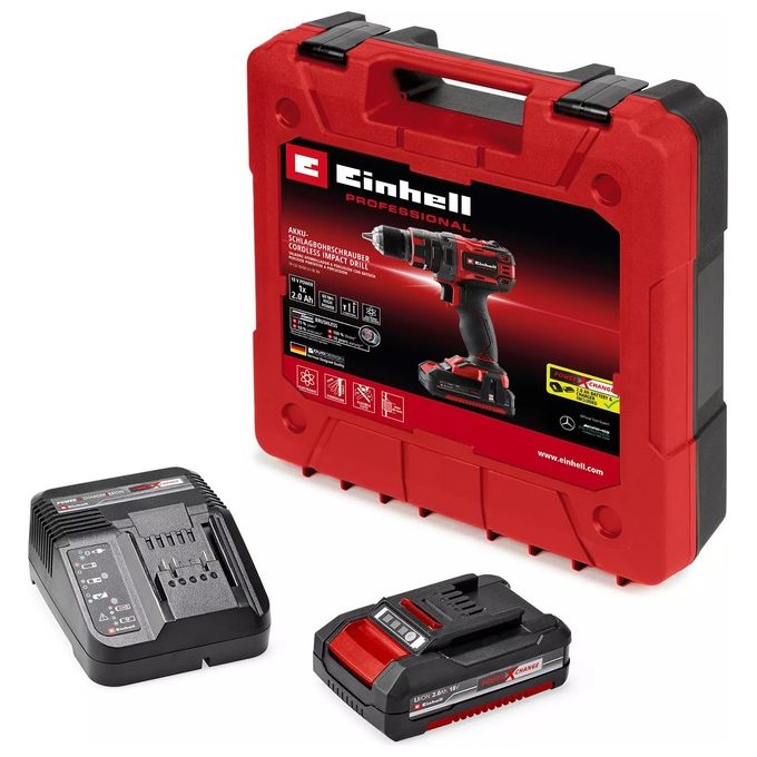 Einhell Trapano avvitatore a percussione a batteria TP-CD 18-60 Li- i BL (1x2,0Ah)