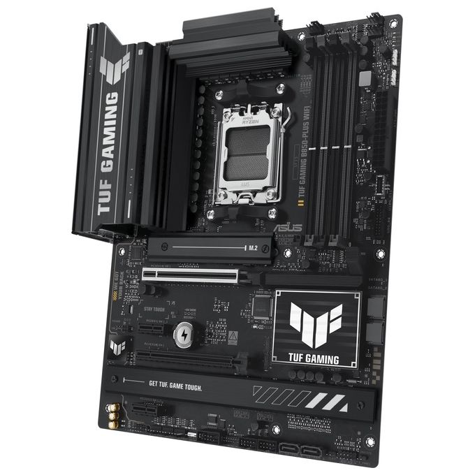 ASUS TUF Gaming B850-Plus WiFi Scheda Madre AMD ATX 1421 Fasi Alimentazione Slot DDR5 PCIe 5.0 Ready 3 slot M.2 WiFi 7 Ethernet Realtek 25 GB USB-C da 20 Gbps BIOS Flashback e Aura Sync