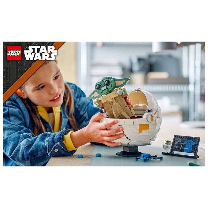 LEGO 75403 Star Wars Grogu con Carrozzina Hover 1048 pezzi con minifigure e accessori colore Nero