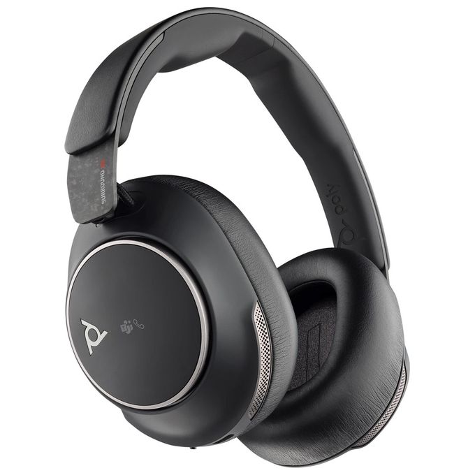 HP POLY Cuffie Voyager Surround 80 UC con Connettore USB-C Certificate per Microsoft Teams con Adattatore USB-C-A