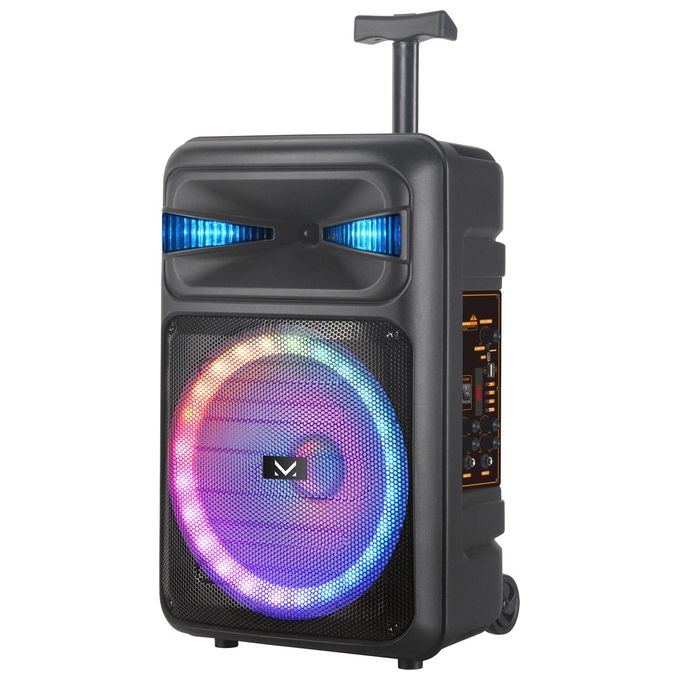 Majestic FIRE T5 Party Speaker Trolley Ricaricabile Bluetooth con Luci Led e Microfono e Telecomando 160W