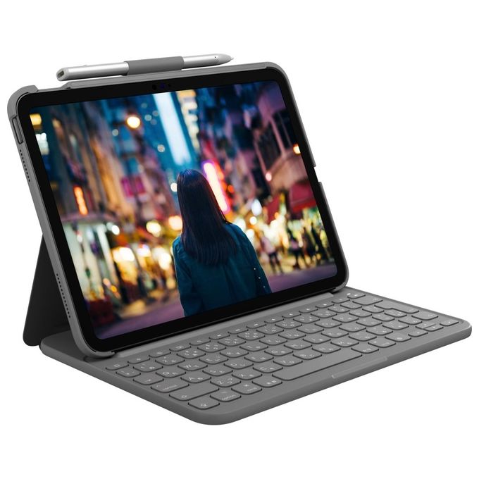 Logitech Custodia con Tastiera Slim Folio per iPad 10a Generazione Grigio