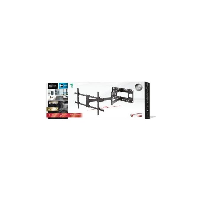 Gbs Elettronica Supporto Elb-4380-3 43-80'' Nero Universale 50Kg 2 Bracci 3 Snodi fino 101cm di Estensione