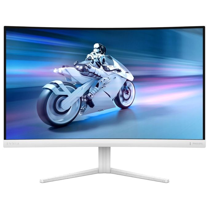 Philips Evnia 27M2C5201L Monitor gaming curvo FHD da 27 pollici 180 Hz 1 ms GtG FreeSync Prem. (1920x1080 2x HDMI 2.0 1x DP 1.4) bianco