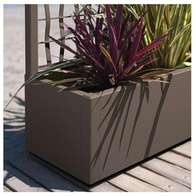 Stefanplast STF1193 Ethica Fioriera Rettangolare con Spalliera 80 cm 80 L Plastica Riciclata colore Tortora