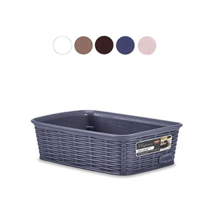 Stefanplast Cestino Scatola Organizer in plastica intrecciata tortora 35x26x6