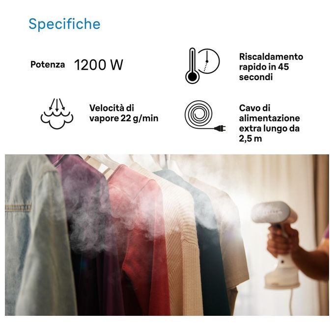 Braun QuickStyle 5 GS5011PU Stiratore Verticale con la Prima Piastra al Mondo con Tecnologia Dual FreeGlide 3D Riscaldamento Rapido 1200W Bianco-Viola