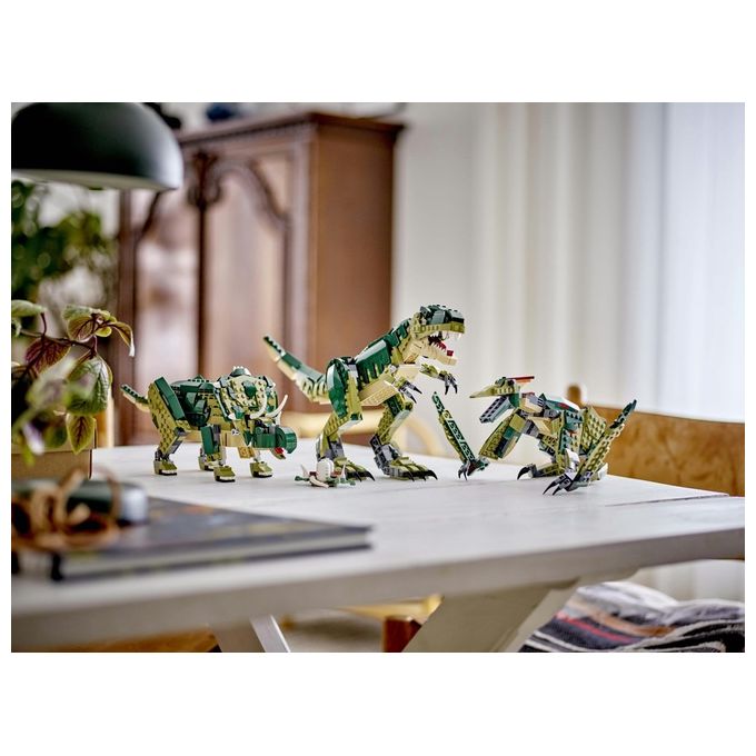 LEGO Creator 3 in 1 T. Rex Dinosauro Giocattolo Trasformabile in 3 Modellini Snodabili come Triceratopo e Pterodattilo Giochi per Bambini e Bambine da 9 Anni Idea Regalo di Compleanno 31151